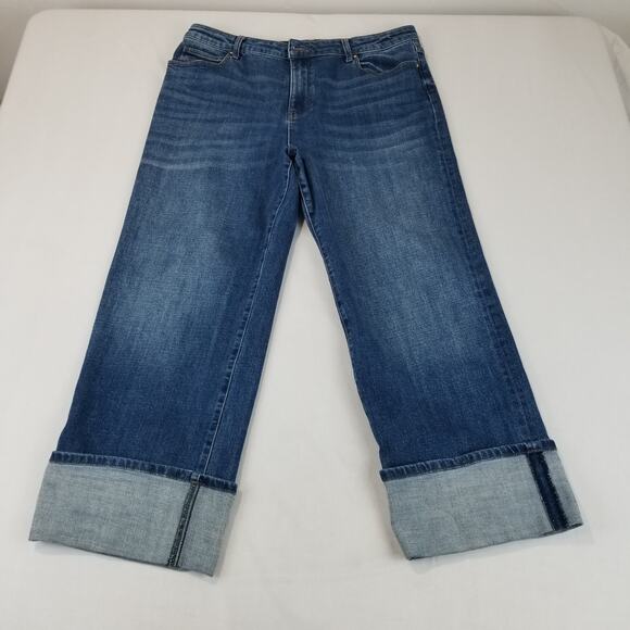 Kut from the Kloth Denim - KUT From The Kloth Jeans Womens 16 Blue Sienna High Rise Wide Leg Cuffed